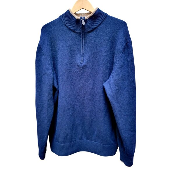 JACK PYKE NAVY ASHCOMBE 100% LAMBSWOOL ZIP KNIT PULLOVER JUMPER MENS SHOOTING - Picture 1 of 4